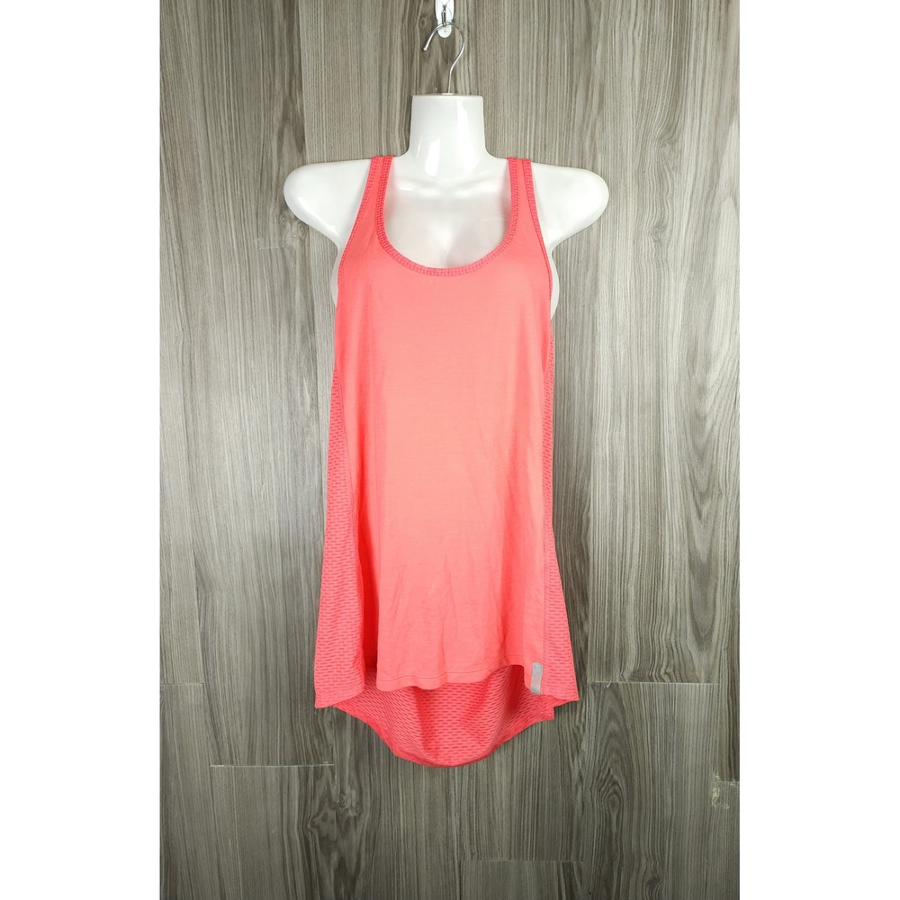 Under Armour Womens XL Pink‎ Mesh Racerback Running Training Tank Top High Low